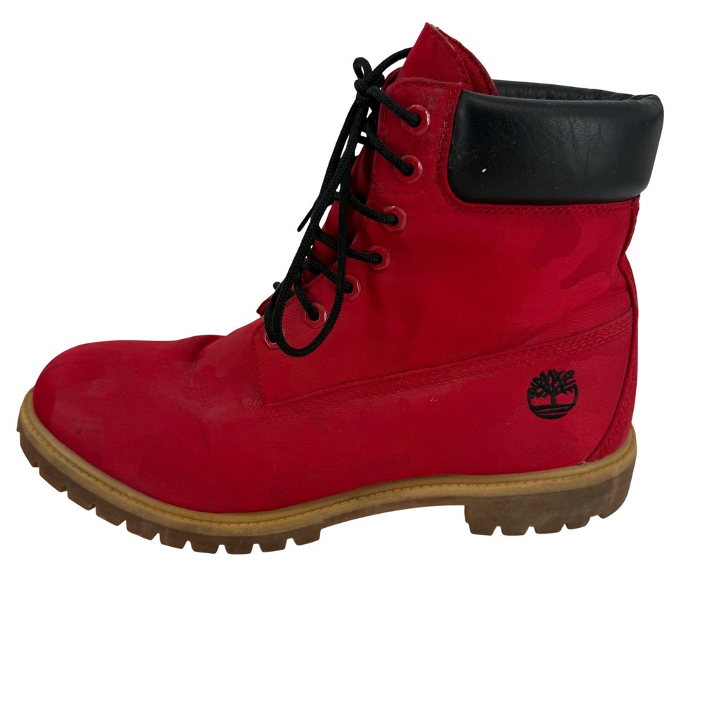 Timberland 6 Inch Premium Red Camo Textile Boots A15LB Mens 13 Grunge Gorpore